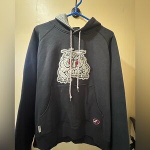 Y2k Iverson Hoodie Men's Black Bulldog Graphic